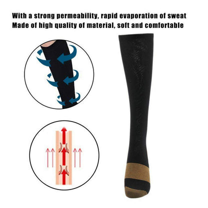 DZANS 3 Pairs Copper Compression Socks for Men & Women (20-30 mmHg) Best Graduated Athletic Fit for Running, Nurses, Flight Travel & Maternity Pregnancy - Boost Stamina, Circulation & Recovery(S/M)