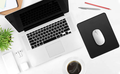 Mouse Pad Bundle Stitched Edges Premium Waterproof Gaming Mouse Mat Pad, Extends Battery Life Non-Slip Rubber Base Thick Black Mousepad for Laptop Computer & PC, 11 x 8.7 inch, Black-Pack of 6