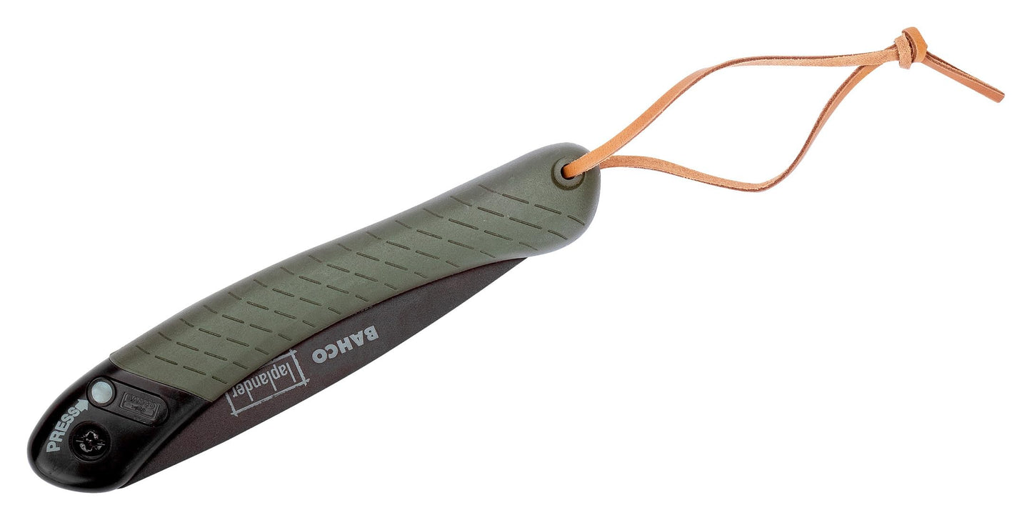 Bahco 9" Laplander Folding Saw for Trail Maintenance, Wood Processing, and Survival Use, Rust-Protected Blade, Secure Lock, Ergonomic Grip, Ideal Bushcraft and Camping Tool