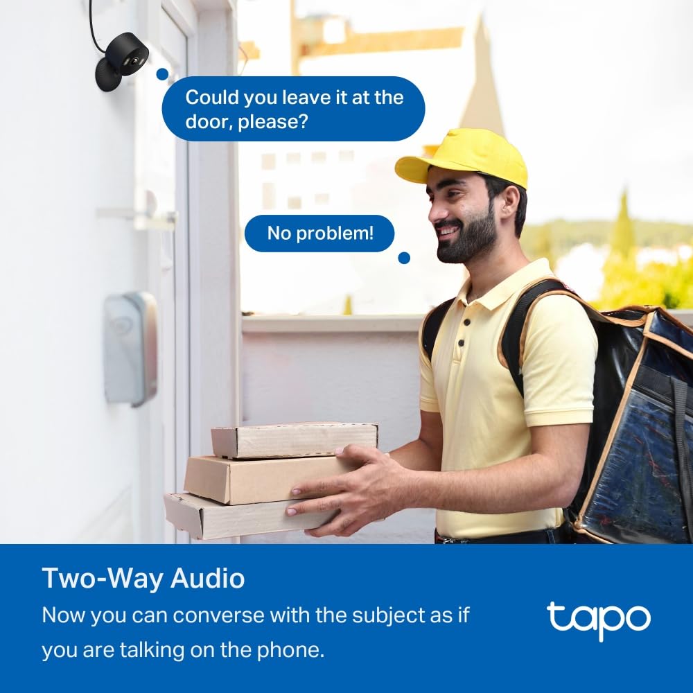 Tapo TP-Link 1080P Indoor Security Camera for Baby Monitor, Dog Camera w/Motion Detection, 2-Way Audio Siren, Night Vision, Cloud & SD Card Storage, Works w/Alexa & Google Home C100