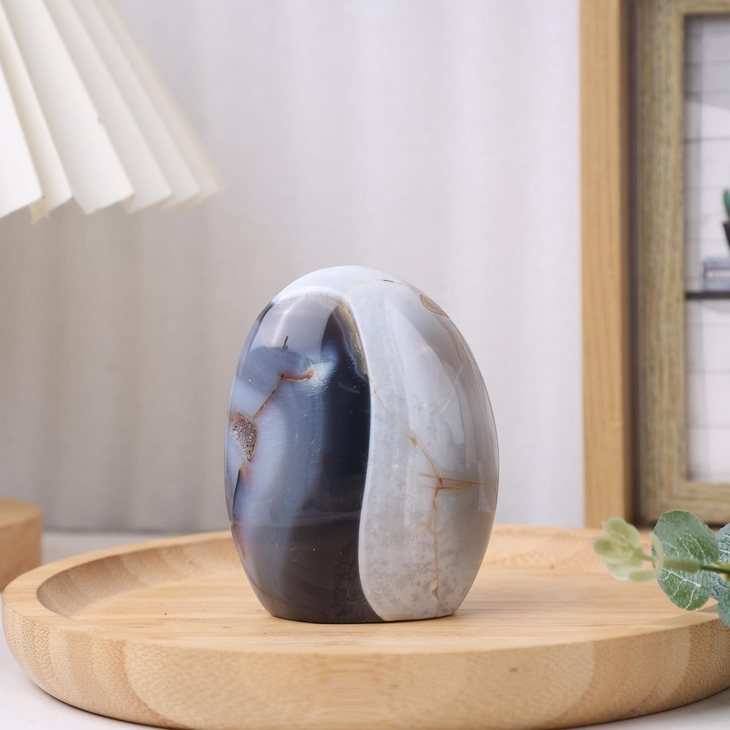 dssmboom Irregular Self-Standing Agate Stone Decoration for Home Tabletop, Polished Crystal Stone Mineral Specimen for Reiki Healing, 0.51-1.01 lb
