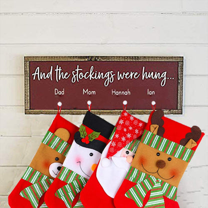Lvydec 4 Pack Christmas Stockings, 15" Large Size Xmas Stocking Set with Christmas Snowman Santa Reindeer Bear Fireplace Decoration Gift & Candy Pouch Bag Ornaments
