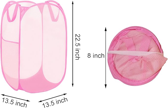 Pop Up Laundry Hamper Reinforced Collapsible Laundry Basket Foldable Clothes
