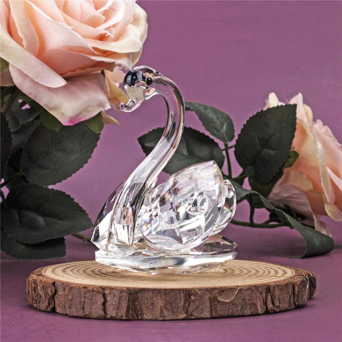 H&D HYALINE & DORA Crystal Glass Animal Figurines Cute Collection Paperweight