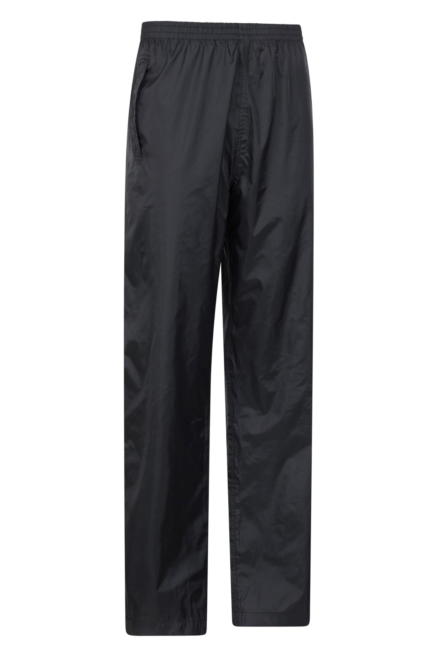 Mountain Warehouse Pakka Womens Waterproof Over Trousers - Packaway Bag, Breathable Rain Pants, Hook & Loop Ankle Opening Ladies Rainwear - for Spring Summer & Outdoors Black Women's Size 12