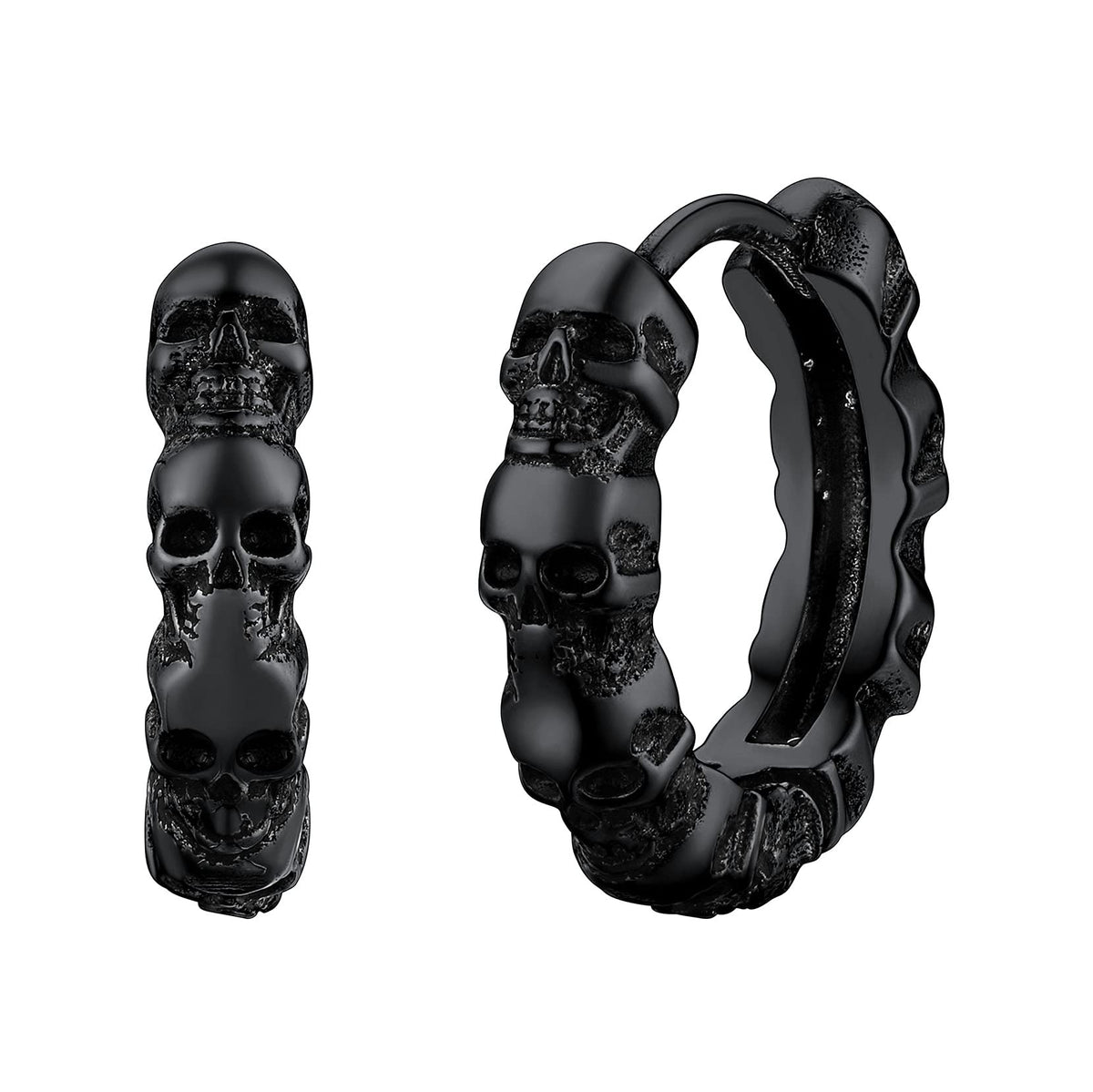 Richsteel Skull Hoop Earrings for Women & Men - Stainless Steel Gothic Jewelry, Edgy Skull Jewelry Earrings