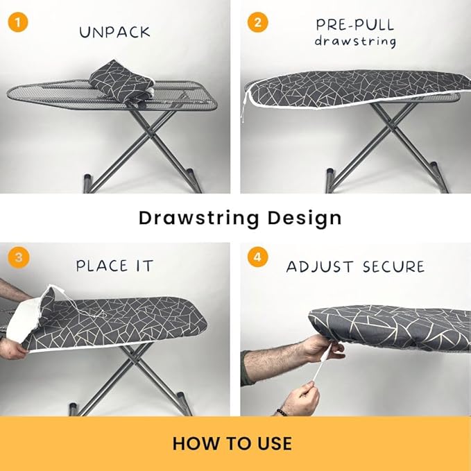 SAVUK Ironing Board Cover and Pad Standard Size 15x54 inch Extra Heavy Duty
