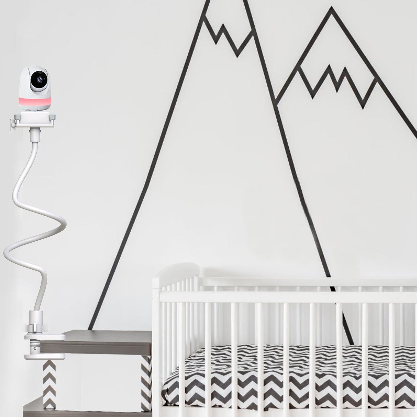 Derebir Baby Camera Monitor Mount Holder Compatible with Babysense ‎V43_2CAM and MaxView 2CAM Camera Baby Flexible Baby Monitor Mount Stand (33.7 inch)