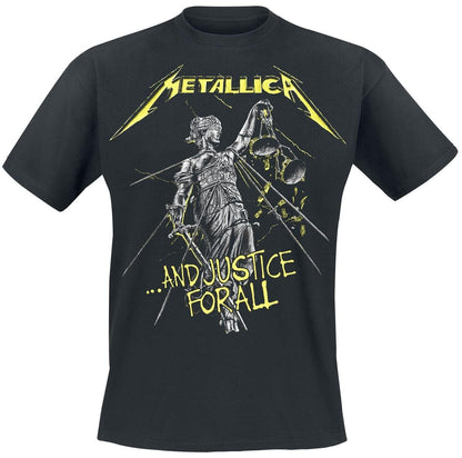 Metallica Men's Justice for All Tracks BL_TS: L T-Shirt, Black (Black Black), Large (Size:Large)