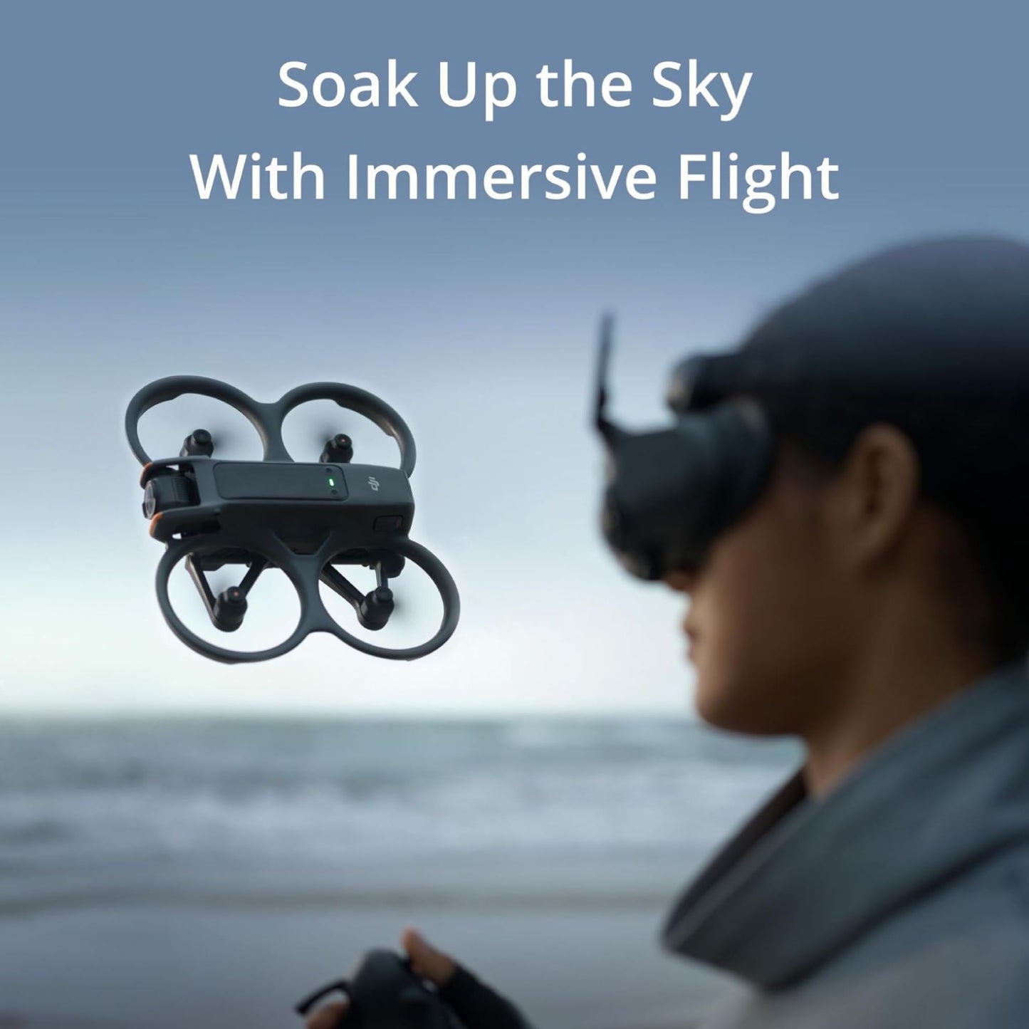 DJI Avata 2 Fly More Combo (3 Batteries), FPV Drones with Camera for Adults 4K, Immersive Experience, One-Push Acrobatics, Built-in Propeller Guard, 155° FOV, Drone Compliant with FAA Remote ID