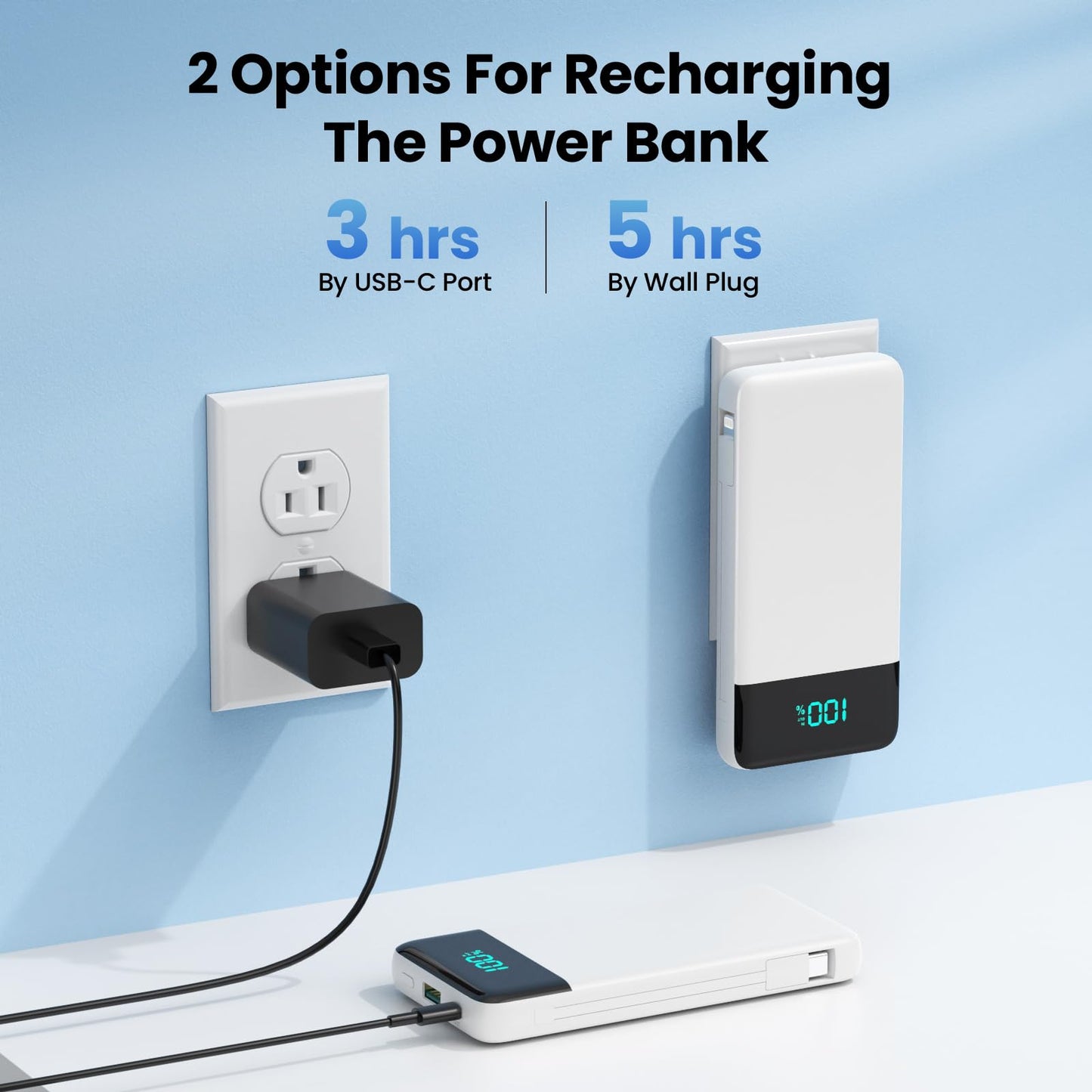 Portable Charger for iPhone with Built in Cables and Wall Plug,Upgraded 13800mAh Fast Charging USB C Power Bank,4 Outputs Travel Essential Battery Pack Compatible with iPhone 15/14/13,Samsung-Purple