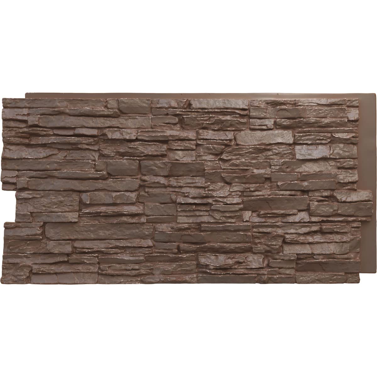 EverStone Canyon Ridge Faux Stone Panel, 45 3/4"W x 24 1/2"H x 1 1/4"D, Autumn Bronze Color