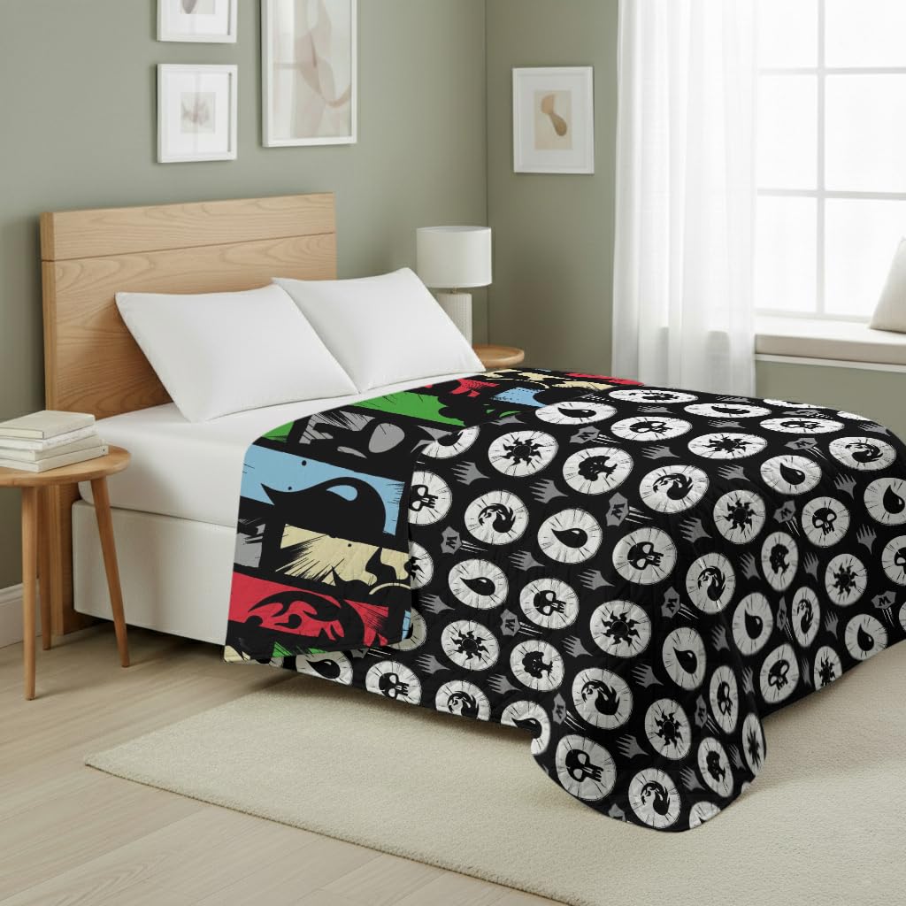 Northwest Magic The Gathering Animated Magic Twin Quilted Blanket, Comfy Throw, Adults Boys Girls, Soft Lightweight Bedding for Bed, or Couch, 60 x 90 inches