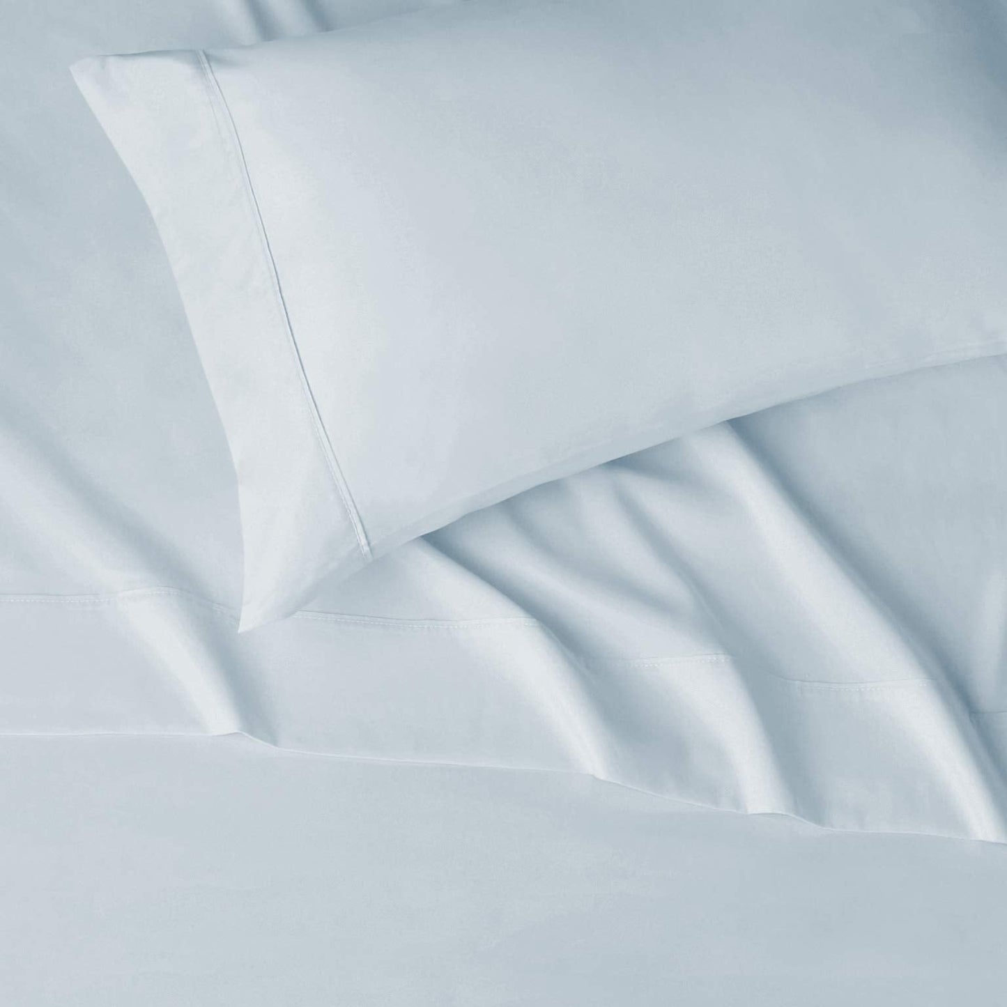 Amazon Basics Lightweight Super Soft Easy Care Wrinkle Free Breathable Brushed Microfiber 3 Piece Bed Sheet Set with 14-Inch Deep Pockets, Twin, Light Blue, Solid