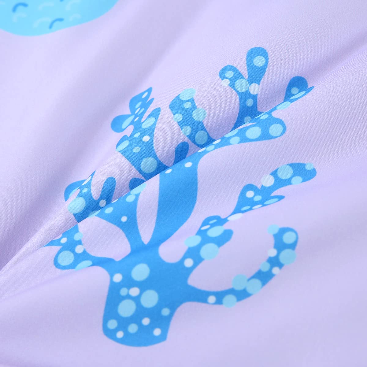 URBONUR 4-Piece Toddler Bedding Set - Ultra Soft Cartoon Mermaid Girls Toddler Comforter Set Coral Starfish - Include Comforter, Flat Sheet, Fitted Sheet and Reversible Pillowcase, Purple Mermaid
