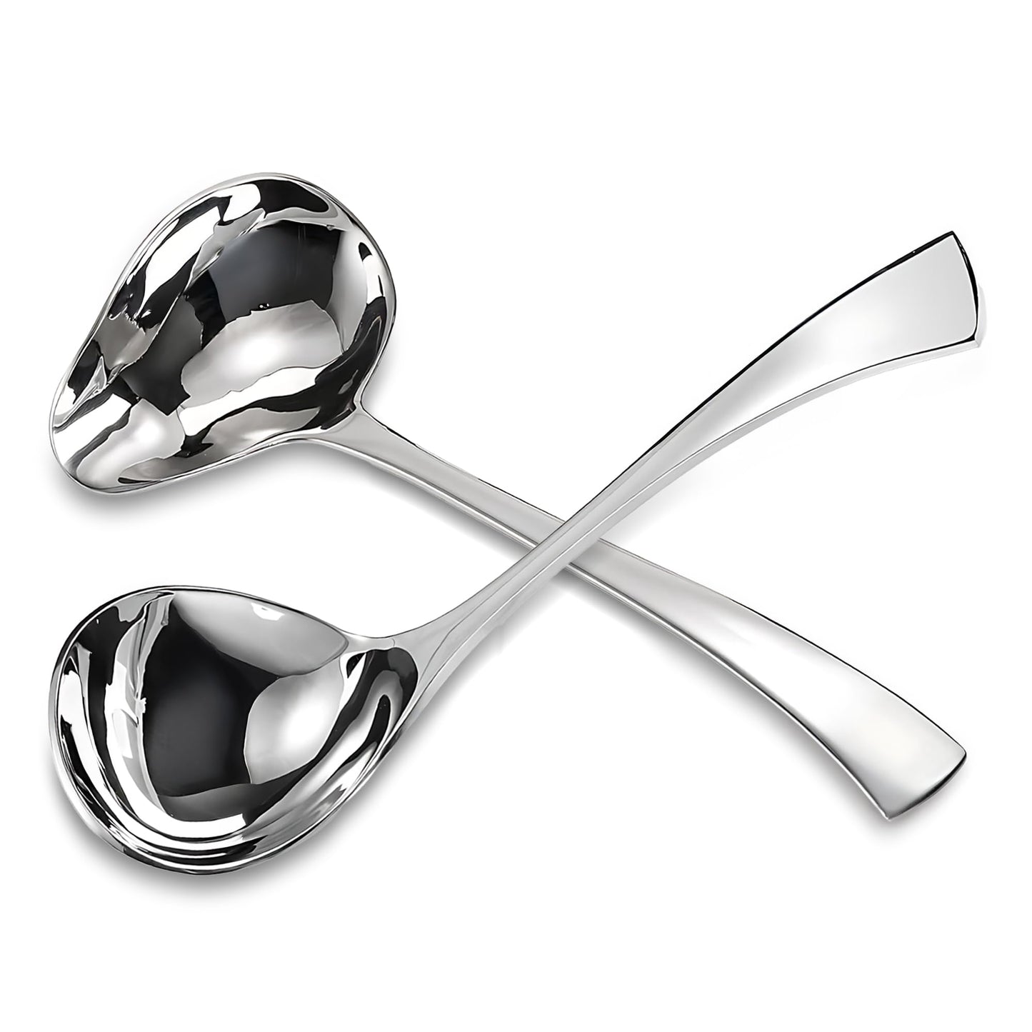 Comicfs 2 Pack Gravy Spoon Mini Gravy Ladle Drizzle Spoon 18/10 Stainless Steel Small Ladle with Pouring Spout Gravy ladle for Sauce Serving, Salad dressing and dressings, Dishwasher Safe