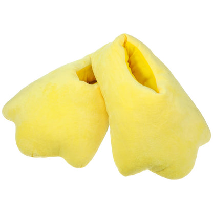 Meanplan Duck Slippers, Winter Feet Slippers Yellow Cartoon Shoes Fluffy Claw Paw Shoes Halloween Party Gift(Size 6.5-8.5)