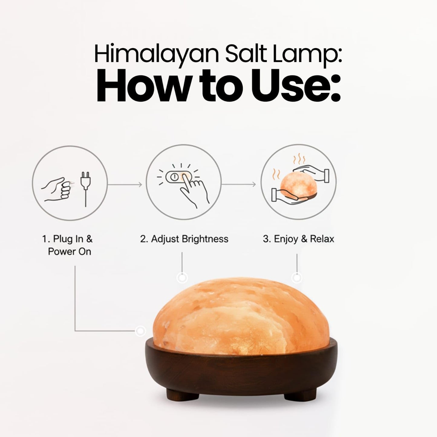 SAF Naturals Himalayan Natural Salt Lamp Dome Shape for Foot & Hand Relaxation, with Dimmer