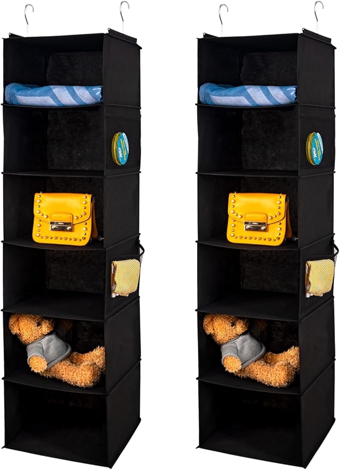 6 Shelves Hanging Closet Organizer, 2 Pack Hanging Storage