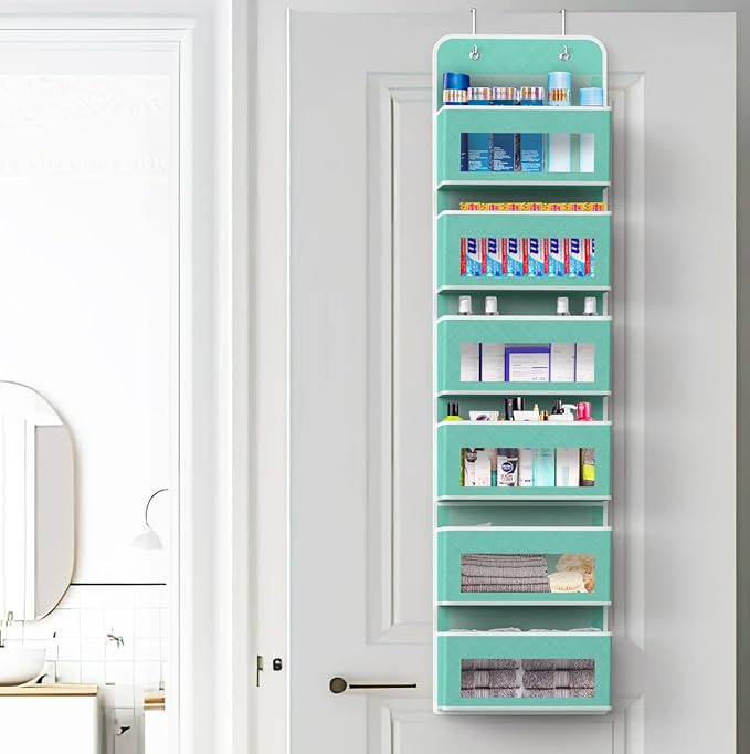 Simple Houseware 6 Clear Window Pocket Over Closet Door Storage Hanging