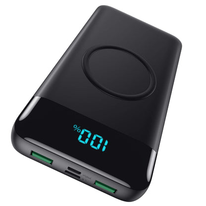 Wireless Portable Charger 30,800mAh,15W Wireless Charging USB C Power Bank,25W PD QC 4.0 Fast Charging 4 Outputs Travel Essentials Battery Pack Compatible with iPhone 17/16/15/14/13/12,Galaxy,Android