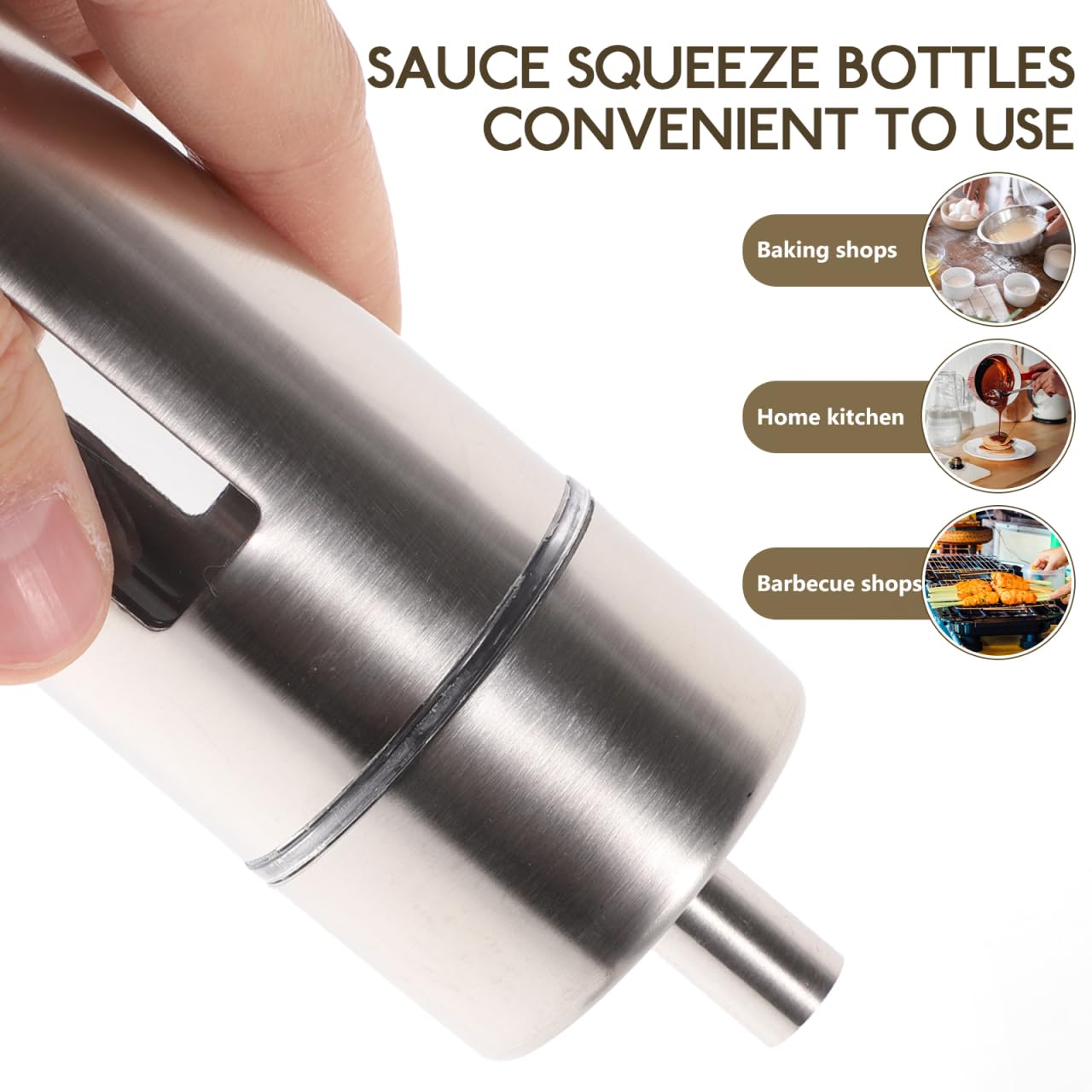 YARNOW Seasoning Bottle Set with Base Stand Removable Stainless Steel Salt Pepper Vinegar Oil Dispensers for Kitchen Countertop Organization