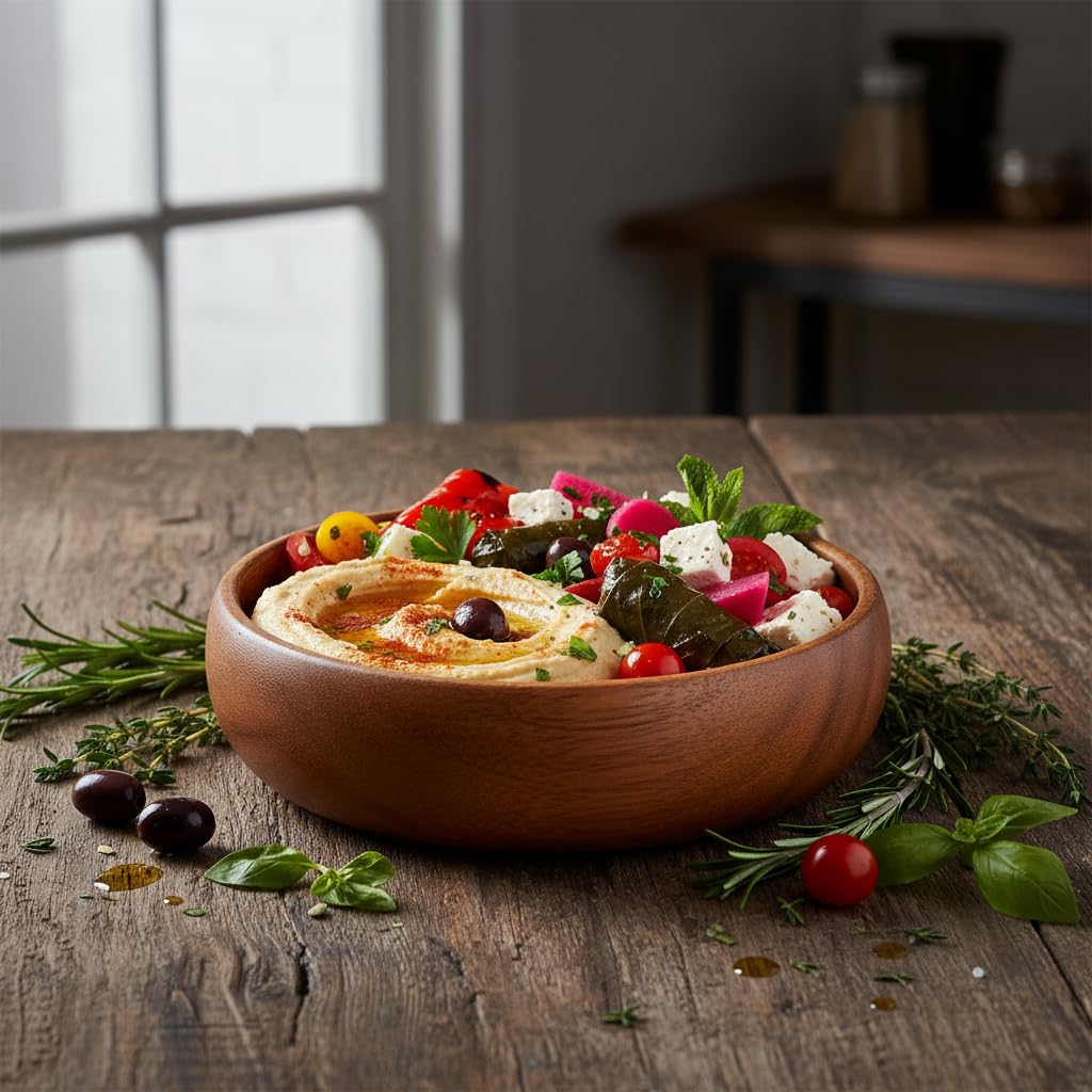Woodard & Charles Acacia Wood Snack Serving Bowl, 6" x 2" (Set of 6)