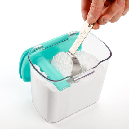 Progressive ProKeeper Baker's Airtight Kitchen Storage Canister Container Set for Flour, Sugar & More, Keeps Ingredients Fresh, with Accessories (Turquoise, 6- Piece)