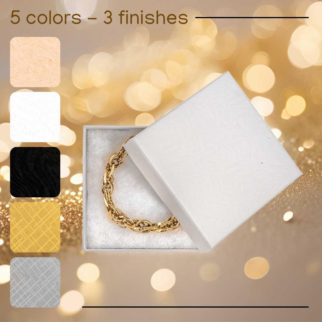 Prestige & Fancy Jewelry Gift Boxes 6 Pack 3.5x3.5x1 inch Cardboard Jewelry Box, Cotton Filled Small Gifts Boxes With Lids | For Earring, Bracelet, Necklace, Gift Card Boxes For Presents