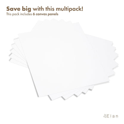 Elan Cotton Canvas Panels for Painting 40x50 CM, 6-Pack Acid-Free Art Canvases for Painting, Triple Primed Blank Canvases for Art, 40x50 Canvas Boards