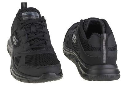 Skechers Men's Track-SYNTAC Sneaker, Black Leather Mesh Black Trim, 9 UK