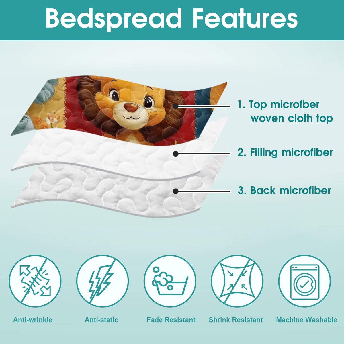 LUSHIS Patchwork Quilt Set, Patchwork Throw Bedspread Bed Sets - Animals Coverlet Sets All Season Soft Microfiber Lightweight Bedding Set (Animals)
