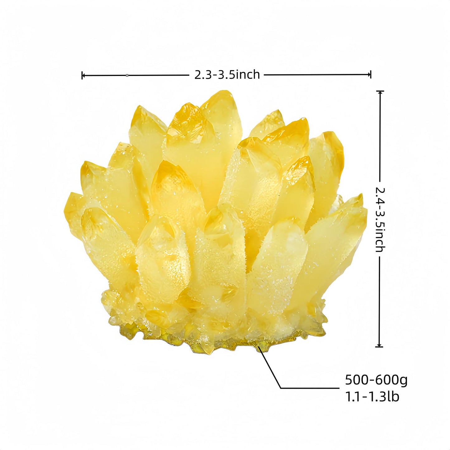 Large Citrine Crystal Clusters Yellow Crystal Citrine Stone Crystal Clusters for Healing Citrine Crystals Used for Room Decoration (1.1lb-1.3lb)