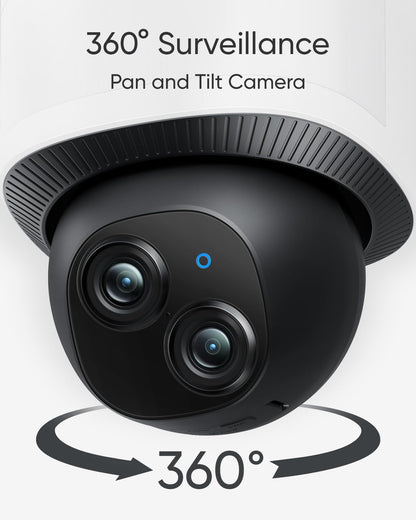 eufy Security Camera Floodlight Camera E340 Wired, Security Camera Outdoor, 360° PTZ, 24/7 Recording, 2.4G/5G Wi-Fi, 2000 LM, Motion Detection, Built-In Siren, Dual Cam, HB3 Compatible, No Monthly Fee