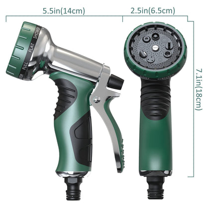 Hose Pipe Spray Gun Metal Garden Hose Nozzle with 9 Patterns Garden Hose Spray Gun for Hose Pipe for Watering Plants Washing Cars Pets