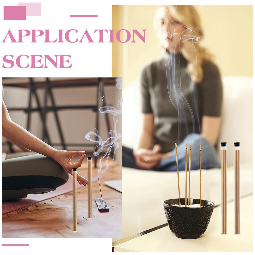 WEBEEDY 15 PCS Incense Storage Tubes with Black Lid Clear Acrylic Tube for Incense Sticks Storage Holder for Meditation Yoga Relaxation Prayer Party Decoration,9.13x0.59 Inch(No Incenses Stick)