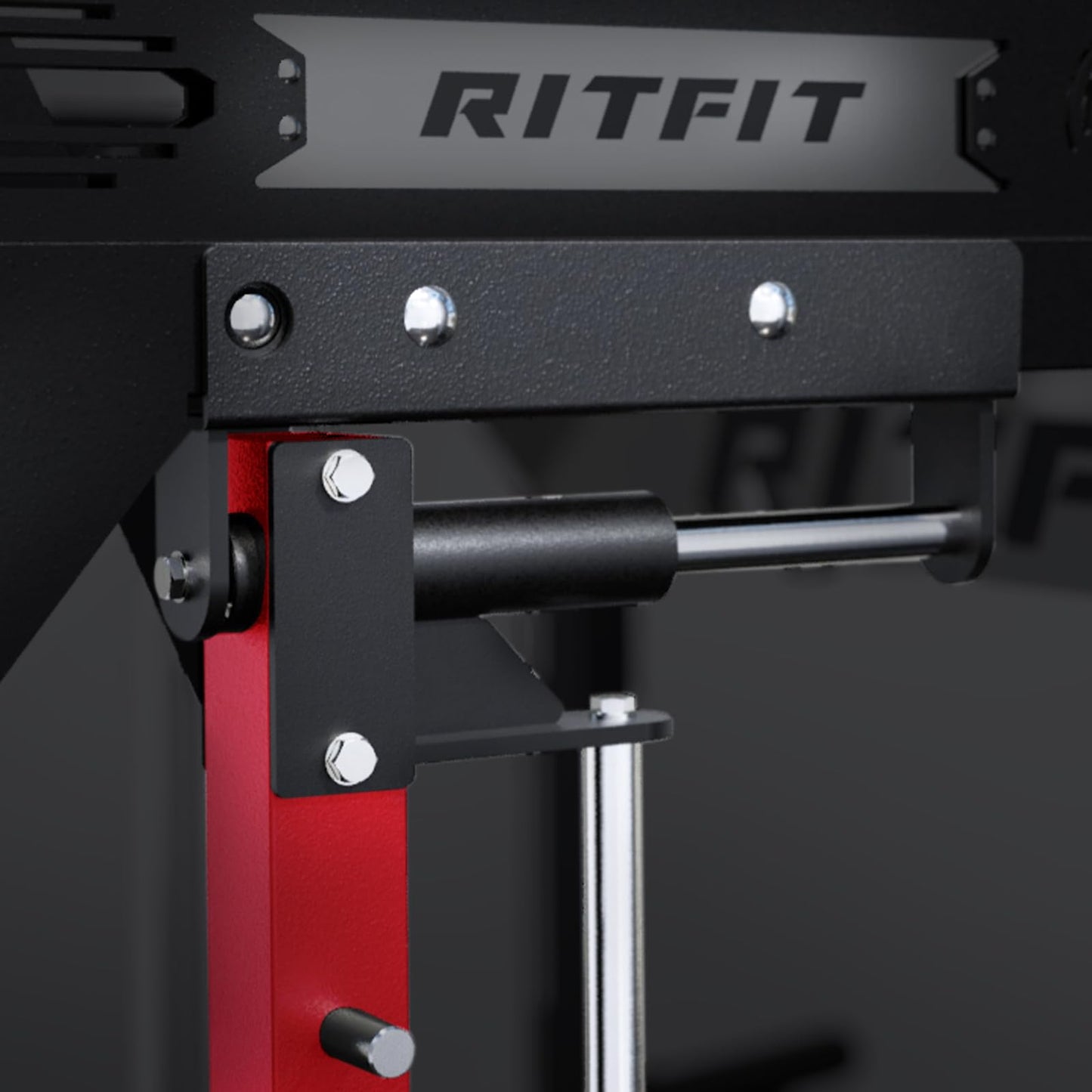 RitFit M2 Smith Machine with Cable Crossover System, 3D Functional Trainer & Power Cage, 16 Adjustment Holes, 6 Storage Pegs for Full-Body Home Gym(M2-3D Red)