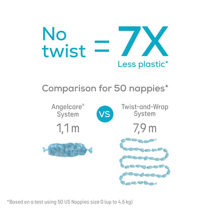 Angelcare Classic XL Nappy Bin - holds up to 70 nappies – simple no twist refills – for less film use – get more nappies per cassette and save! Includes 1 octo refill cassette