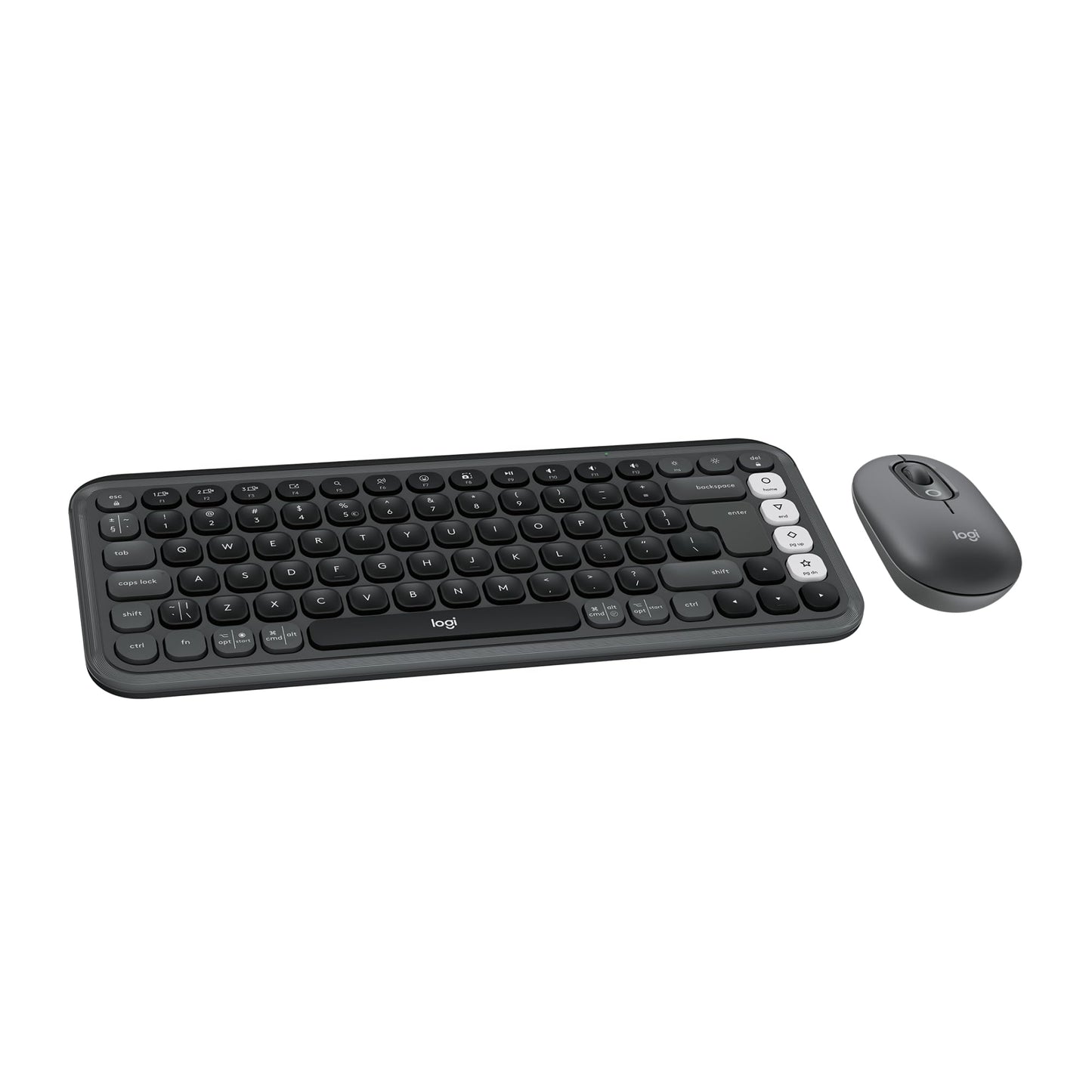 Logitech POP ICON Keys Wireless Bluetooth Keyboard, Comfortable Typing, Programmable Keys, Easy-Switch Between up to 3 Devices, for Laptop, Tablet, PC – Rose and Off-White