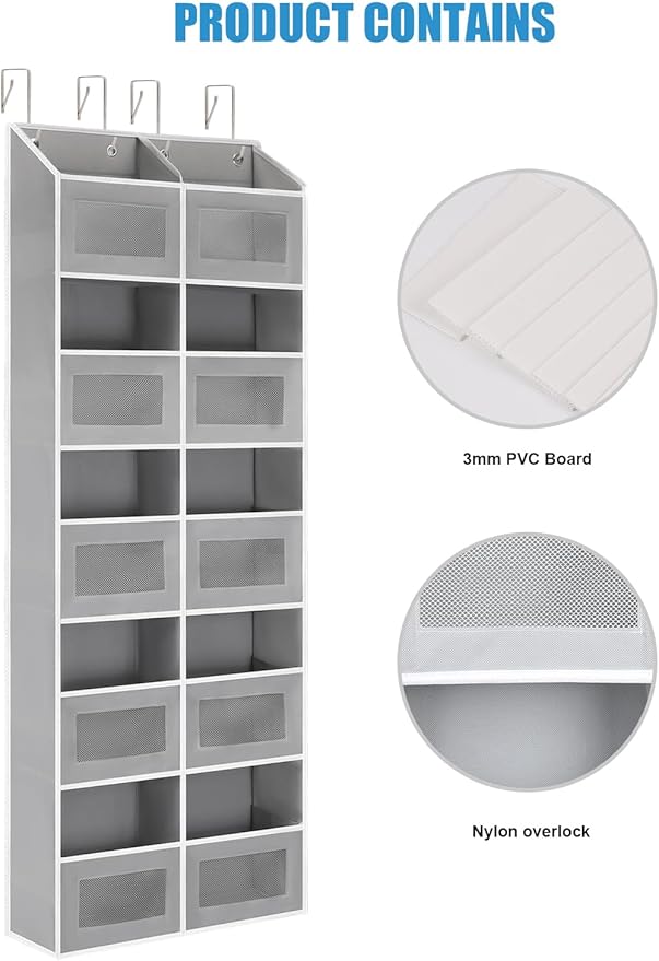 Over the Door Organizer Hanging- 10 Compartments, 80 lbs Load Behind Door