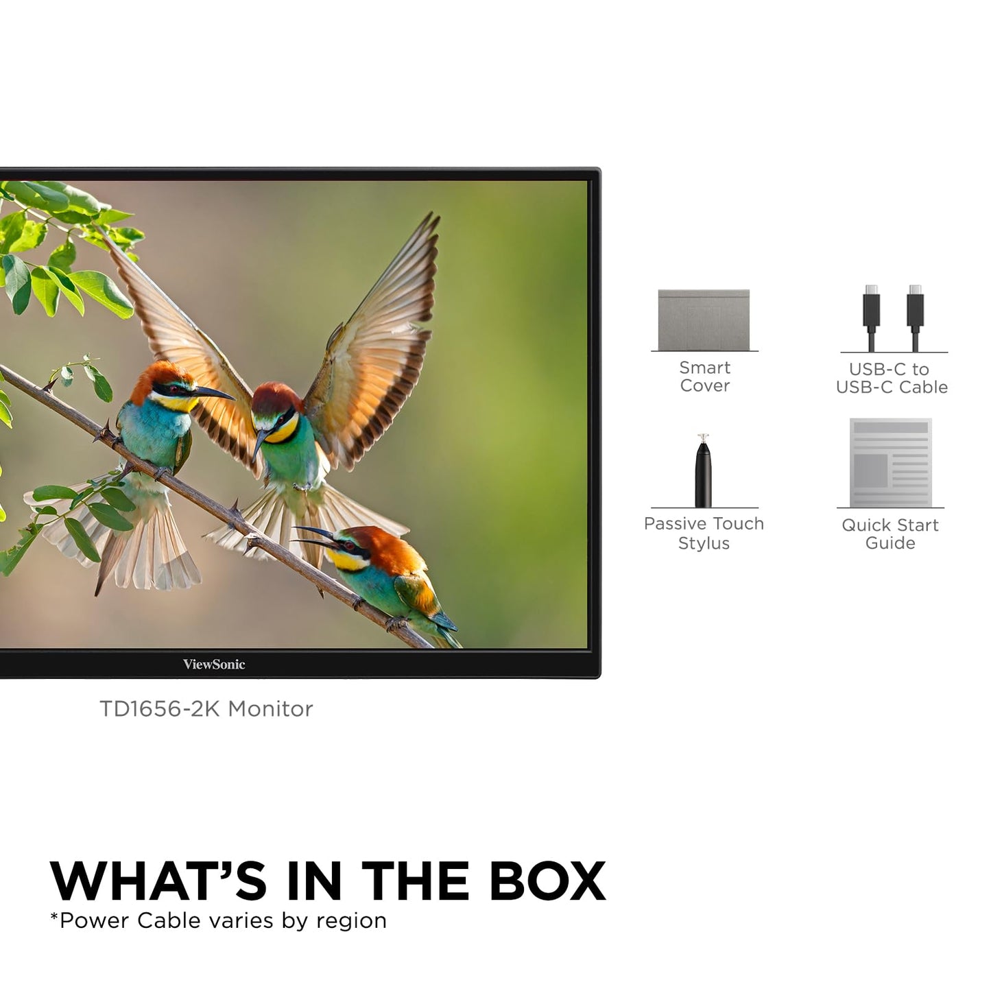 ViewSonic VA1653 16 Inch 1080p FHD IPS Portable Monitor with Eye Care, Built-in Stand, USB C, Mini HDMI, and Protective Case External Second Screen for Laptops, PC, Mac, and Gaming Consoles