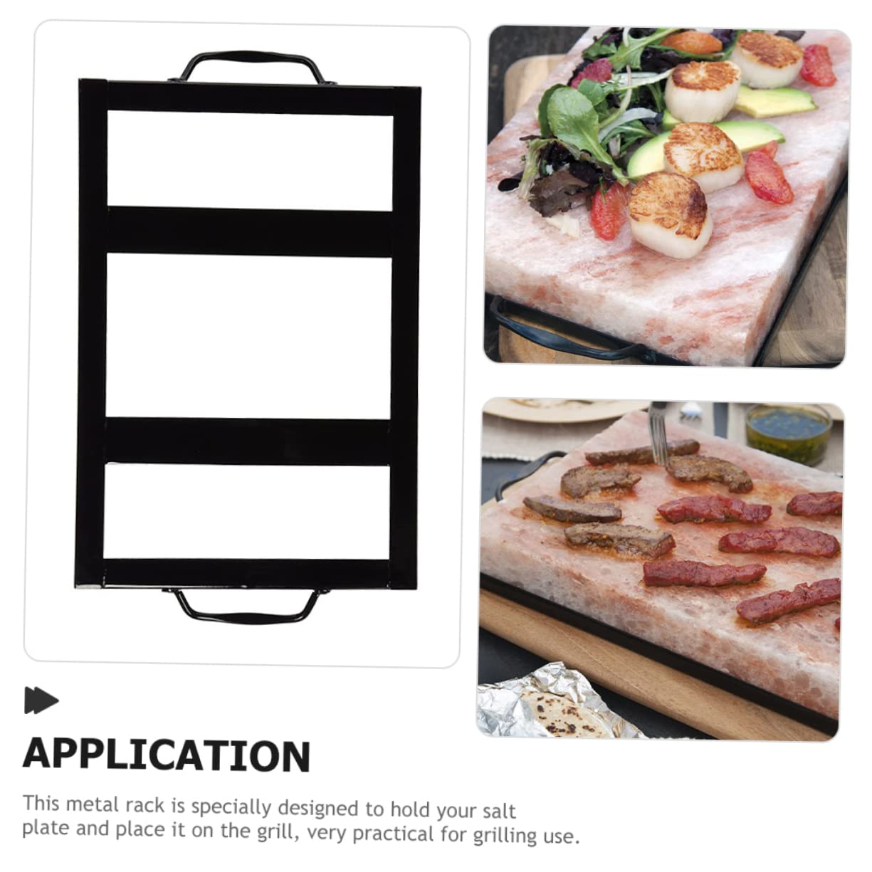 COOPHYA Salt Plate Cooking Tray Holder Salt Plate Rack for Grilling Steak Cooking