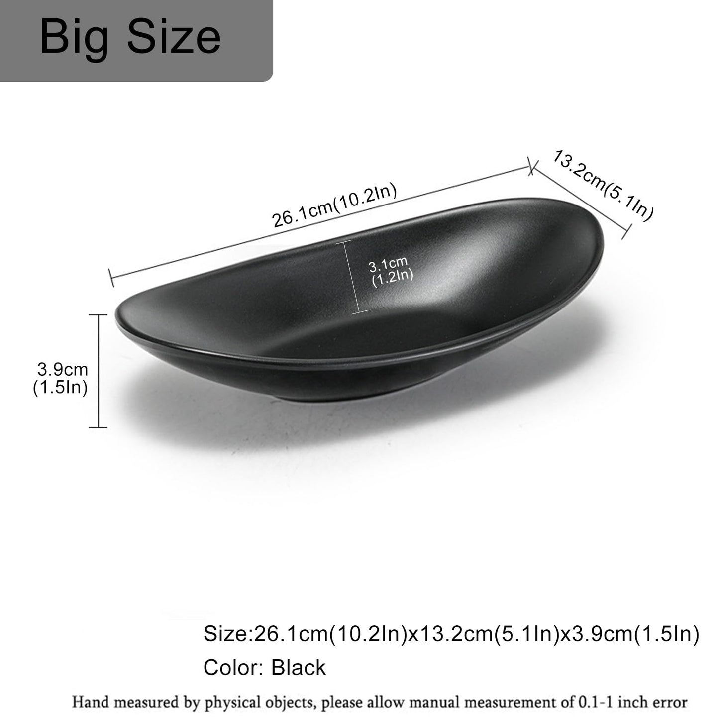 Black Ring Dish Centerpiece Jewelry Tray Key Tray Organizer for entryway, Dresser Decor Key Dish Jewelry Bowl Decorative Dish (Big Oval)
