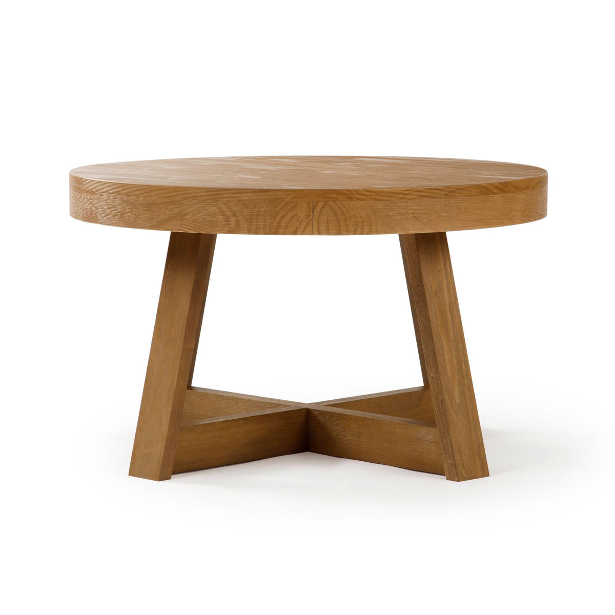 Plank+Beam Classic Round Coffee Table, 30 Inch Farmhouse Coffee Table, Rustic Mini Center Tables for Small Spaces, Small Living Space Tea Table, Pecan Wirebrush
