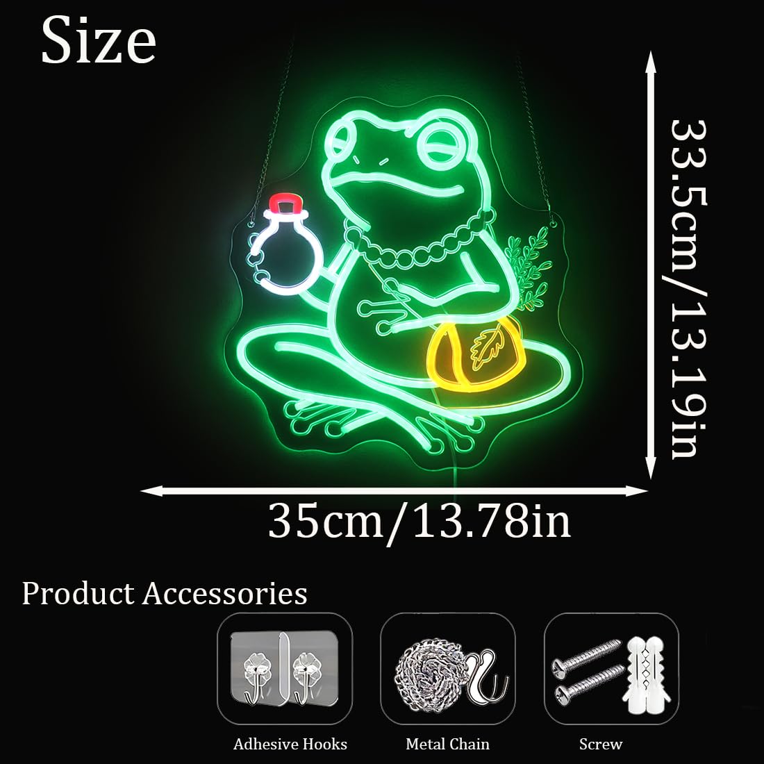 "Meditating Frog" Zen Neon Light for Game Room Study – Serene LED Wall Art for Yoga Lounge, Dimmable USB, Peaceful Gift for Gamers