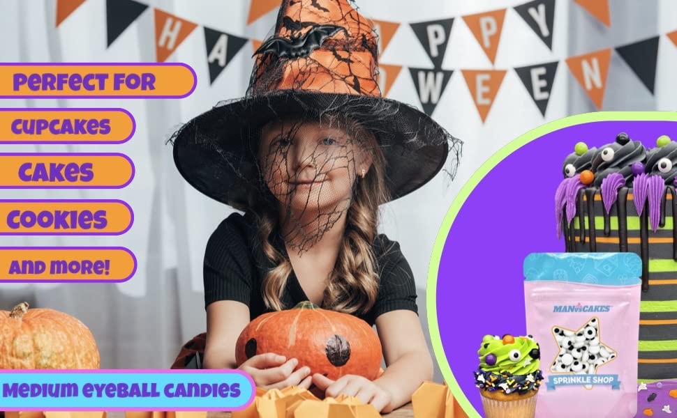 Manvscakes Sprinkles - Themed Sprinkles for Cake Decorating, Sprinkle Mix for Cookies, Ice Cream, Fondant Cake, Caramel Apples, Cupcakes & Other Desserts, Assorted Halloween & Fall Sprinkles, 4 oz