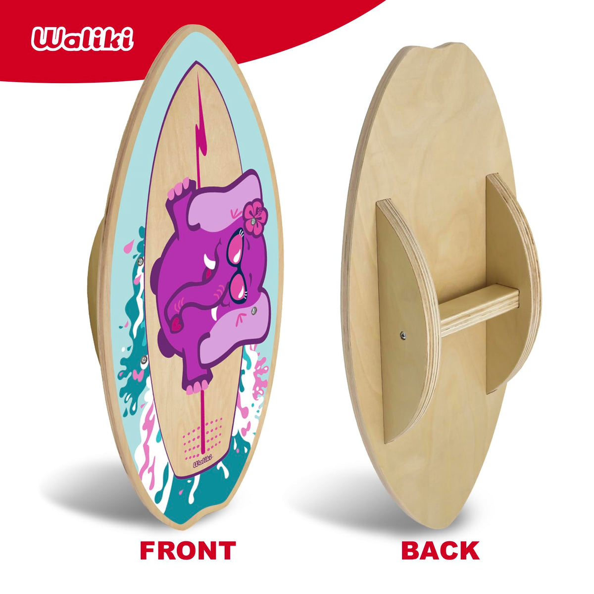 WALIKI Wood Balance Board | Ages 3-8 | Toddlers and Kids | Pink