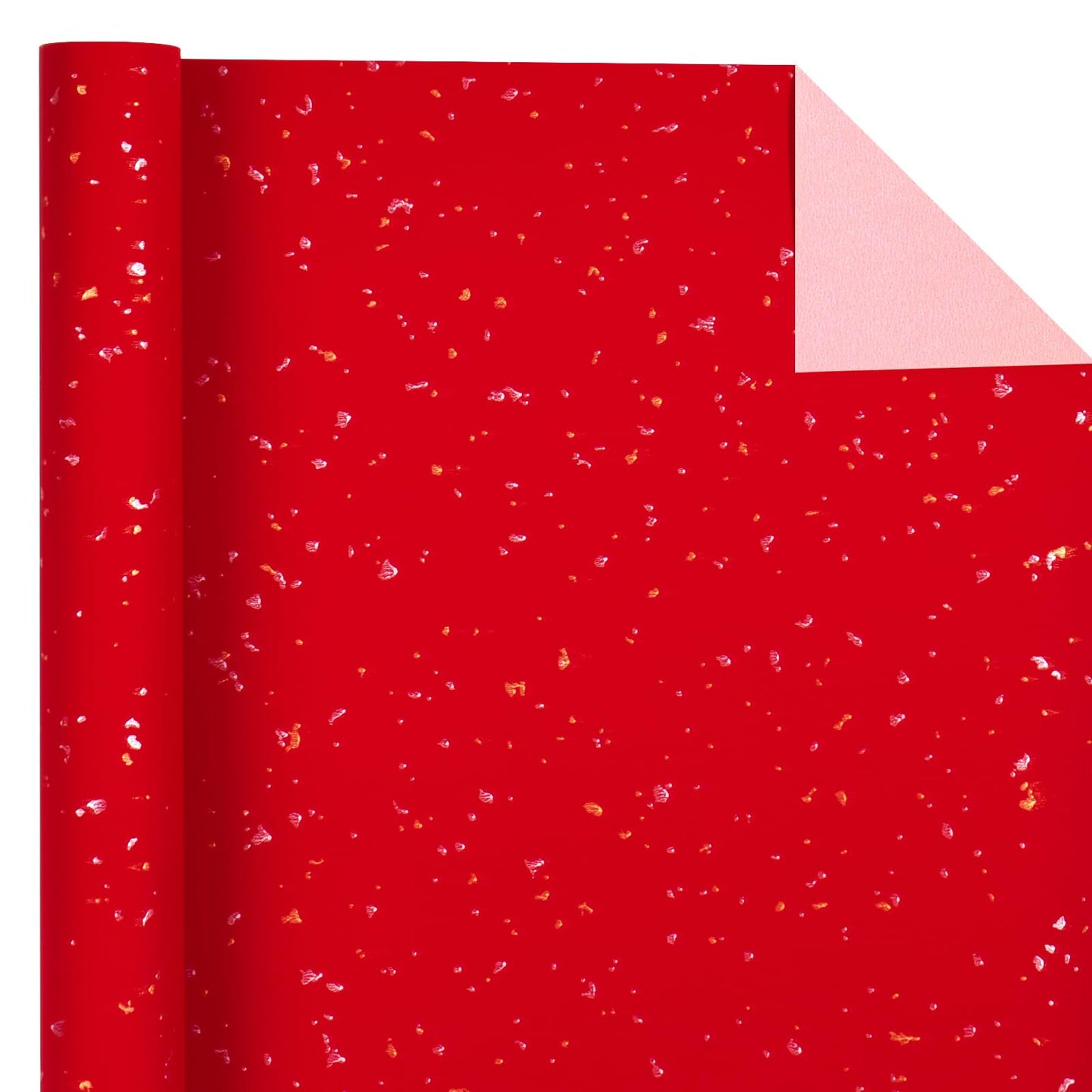 WRAPAHOLIC Red Wrapping Paper Roll - Mini Roll - 17 Inch x 16.5 Feet - Gold Red Christmas Wrapping Paper with Silky Touch Perfect for Christmas, Birthday, Wedding, Baby Shower, Holiday