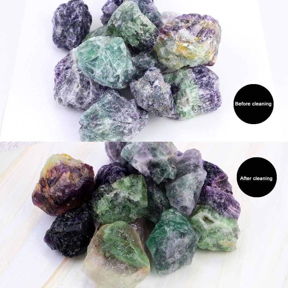 Fireboomoon 2lb/950g Rough Natural Fluorite Stone Raw Rainbow Fluorite Gemstone Crystal Rock for Cabbing,Tumbling,Cutting,Polishing,Lapidary,Healing Reiki,Jewelry Making and Home Decoration