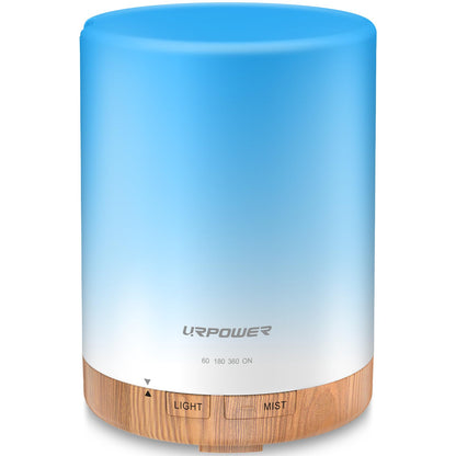 URPOWER 300ml Aromatherapy Essential Oil Diffuser Ultrasonic Air Humidifier AUTO Shut Off Scent Diffuser Night Light 7 Color Changing LED Lights and 4 Timer Settings for Bedroom Office Home